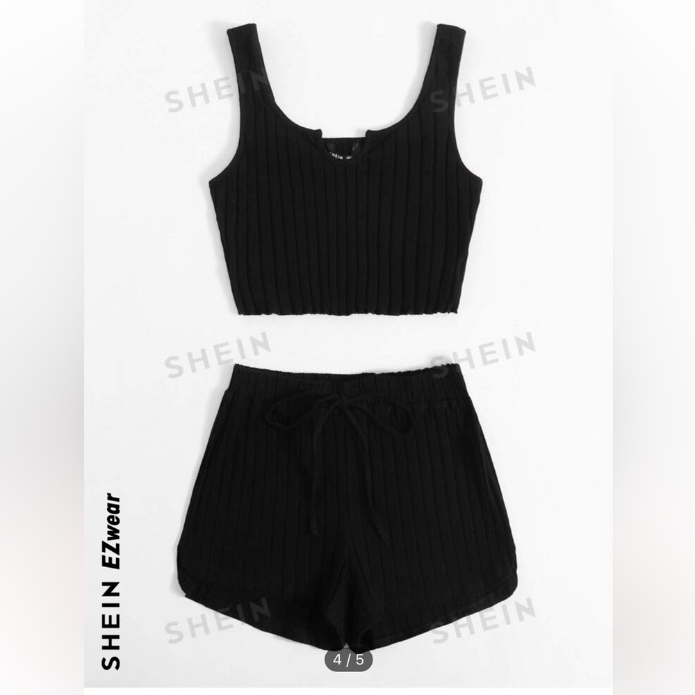 Rib-knit Tank Top & Shorts Lounge Set NWOT